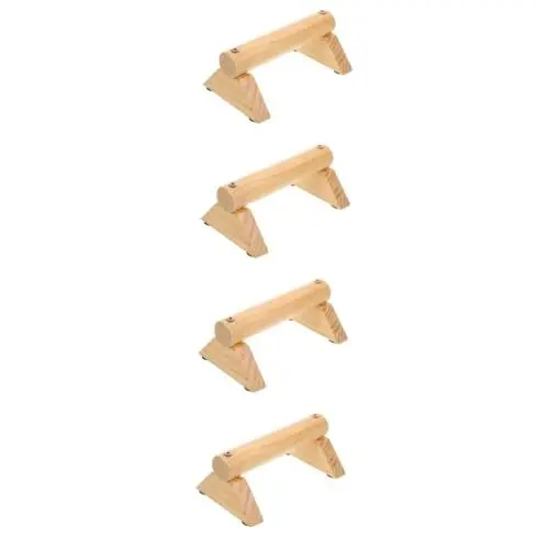 Produktbild: Sosoport 4 Sätze Liegestützstange aus Holz Fitnessgeräte Bauchtrainingsplatte Liegestützständer multifunktionale Trainingsgeräte Haushalt Rutschfeste Matte Werkzeug Kiefernholz handhaben