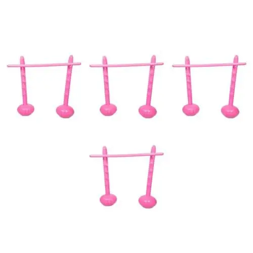 Produktbild: Sosoport 4 Stück Aufblasbare Hochsprungstange Riesige Outdoor-Spiele Rasenspiele Partyspiele Im Freien Aufblasbare Spiele Limbo Outdoor- Und Familie Rosa PVC