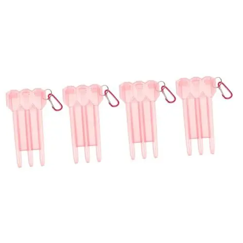 Produktbild: Sosoport 4 Stück Dart-aufbewahrungsbox Dart Koffer Halter Dart-Tragetasche Harter Dartkoffer Tragbarer Dartkoffer Dart Veranstalter Darthalter Verstellbares Dart-etui Rosa Kunststoff
