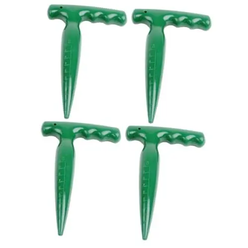 Produktbild: Sosoport 4 Stück Garten Sämaschine gartenwerkzeuge gartenpflanzen pflanzensamen Pflanzenwerkzeug pottd Sämling Grubber Gartengerät Puncher pp Bodenbagger Kunststoff-Gartenbodenstanze Green