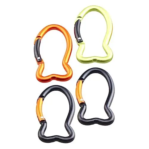 Produktbild: Sosoport Angelausrüstung Für Draußen 4 Stück Federkarabinerhaken Karabiner Mit Schnalle Aus Aluminiumlegierung Tragbar Und Zufällige Farbe