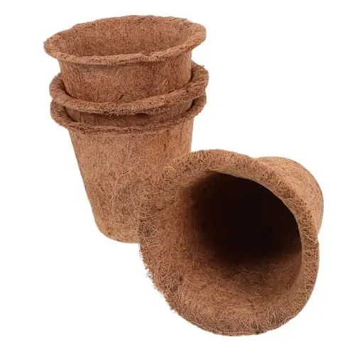 Produktbild: Sosoport 4 Stück Kokosnuss-palmen-sämling-cup Saatgut-anzuchtschale Pflanzgefäße Tomaten Töpfe Pflanzen-starter-töpfe Pflanzgefäß Für Den Kindergarten Praktische Anzuchttöpfe Light Brown