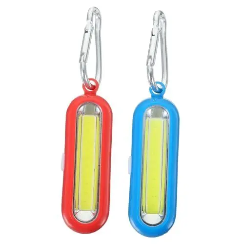 Produktbild: Sosoport 4stücke Schlüsselanhänger Taschenlampe Robuste Leuchte Für Outdoor Camping Notfälle Tragbar Für Schlüsselbund Rucksack Oder Handtasche Ohne Batterie Rot Blau