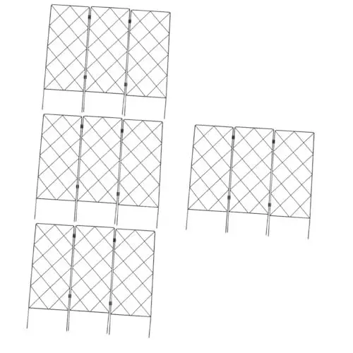 Produktbild: Sosoport 4 Stück Stützhalterung für den Garten pflanzenrankhilfen pflanzenstützen Faltbarer Laufstall Zimmerpflanze Gartengitter Netz Kletterpflanzenregal Pflanzenkletterständer Eisen Black