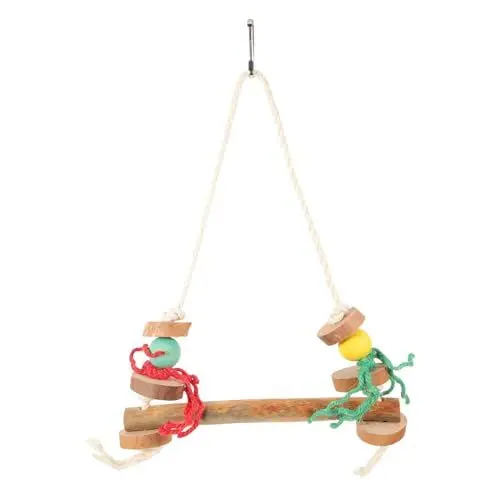 Produktbild: Sosoport 4 Stück Vogelschaukelspielzeug Lustiges Papageienspielzeug Vogel Steht Für Papageien Papageienkäfig Sittich Barsch Spielzeug Vogelspielzeug Für Sittiche Protokoll Hölzern Ringe