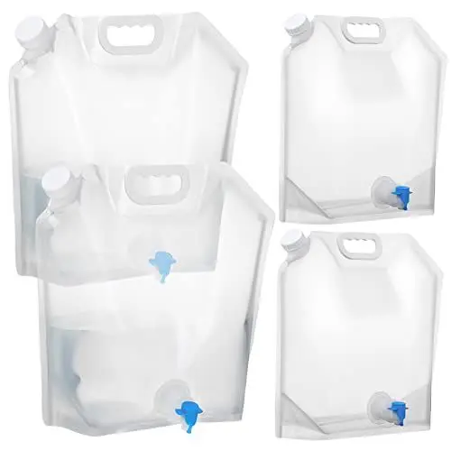 Produktbild: Sosoport 4 Stück Zusammenklappbarer Krug Faltkanister 10l Blackout Tasche Zur Wasseraufbewahrung Wasserbeutelgewichte Wasseraufbereitung Trinkwasser Notration Babywasser Reisen Wagen Sport