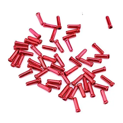Produktbild: Sosoport Cycling Cap Fahrradkabel-Set 50 Stück Bremskabel-endstücke Rote Aluminium-crimpung Für Den Inneren Drahtkern des Fahrrads Und Praktisch