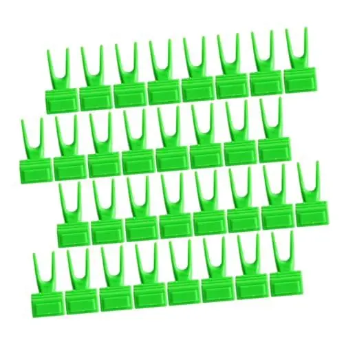 Produktbild: Sosoport 50 Stück Vogelkäfig Futterhalter Papageienfruchtgabel Angebot an Papageienkäfigen Netz vogelfutterspender vogelfutterstelle Vogel-Gemüsehalter Gemüsefixierungsgabeln Plastik Green