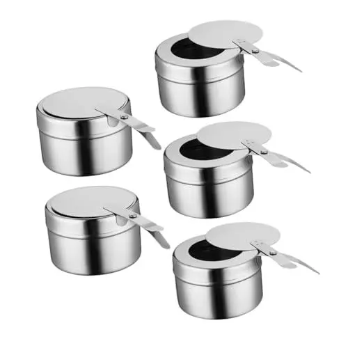 Produktbild: Sosoport 5St Alkoholkocher für den Außenbereich Scheuern Kraftstoffhalter Chafing Dish Benzinkanister Chafing-Dish-Brennstoff Kraftstoffbehälter für die Gastronomie Rostfreier Stahl Silver