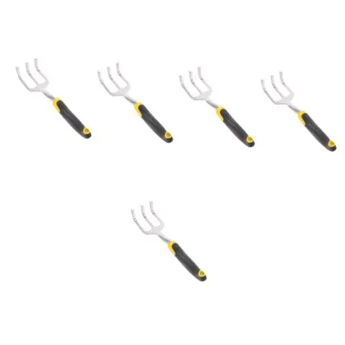 Produktbild: Sosoport 5St Gartenfräse Werkzeuge Unkrautfresser Rechen Garten Unkrautstecher Spork Schaufelschaufel Grubber Rechen 3-Punkt-Rechen Klaue Jäter Blattmaschine Magnesium-Aluminium-Legierung