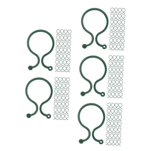 Produktbild: Sosoport 5 Sätze Gartenschnalle Stützclip Pflanzenstützklemme Stielclip Tomatenklammer Gartenklemme Tomatenrebenklemme Pflanzenstützclips -verbot Green 100 Stück * 5