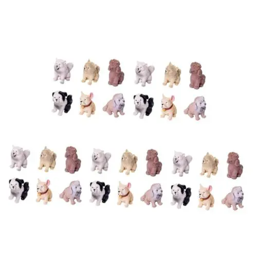 Produktbild: Sosoport 5 Sätze Mini Große Hundeserie Spielzeug Miniaturfiguren Mini Haustiere Winzige Tierfiguren Winzige Figuren Miniaturtiere Hundehandwerk Hundekuchen Hundefiguren 6 Stück * 5