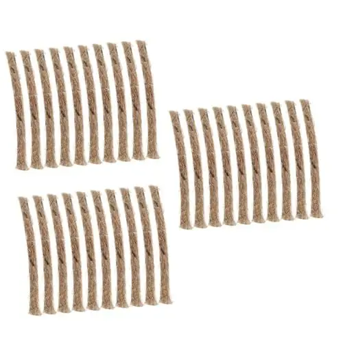 Produktbild: Sosoport 60stücke Teiliges Feuerstarter Seil Für Outdoor Aktivitäten Wetterfest Und Leicht Zum Camping Grillen Für Notfälle Inklusive Bienenwachsbeschichtung