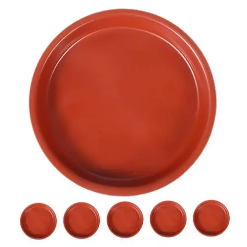 Produktbild: Sosoport 6St Pflanzentablett kleine Töpfe mit Deckel rechteckiger Blumentopf Pflanzentopf Wasserablaufschale Pflanzentopf Abtropfschale Tablett für Bonsai Pflanzenteller Untertasse pp rot