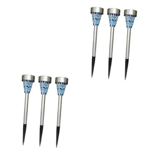 Produktbild: Sosoport 6 Stk stainless steel inoxlm wegbeleuchtung außen solar light solarbetriebene laterne Landschaftslicht Solarbetriebene Wegeleuchte LED Rasenlampe Gartenbeleuchtung
