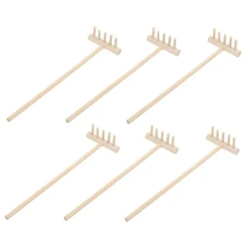 Produktbild: Sosoport 6st Sandbox-Tools Sandkasten Rechen Mini-Zen-sandrechen Sandgartengeräte Selber Machen Sandkastenrechen Sand-Zen-gartengeräte Mini-gartengeräte Sandgartenrechen Hölzern Beige