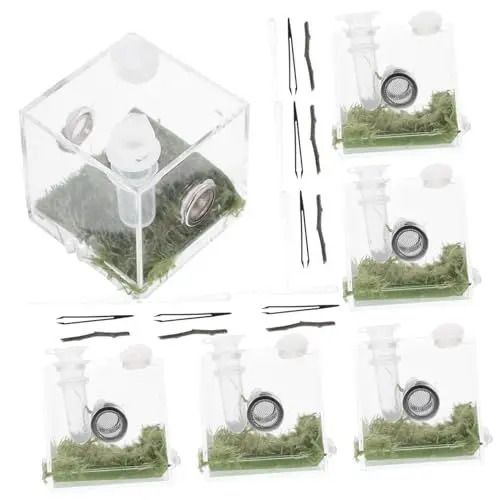 Produktbild: Sosoport 8 Sätze Springspinnen-Zuchtbox Gehege für Reptilien Springspinne-Gehäuse mit vorderer Öffnung Chamäleon Stabheuschrecke Spinnen Box spinnenbox Zuchtbehälter Gehäuse Tank Acryl