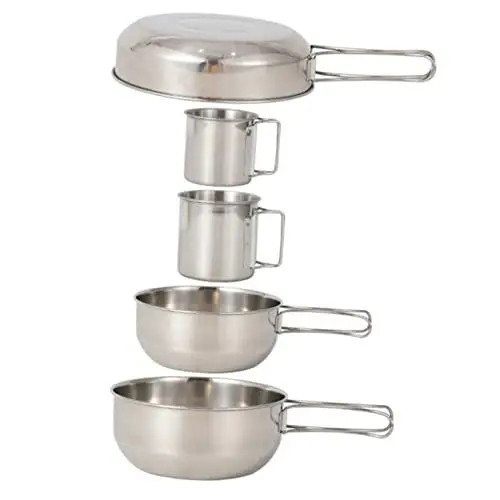 Produktbild: Sosoport 5 Stücke Camping Picknick Grill Edelstahl Schüssel Topf Utensilien Set