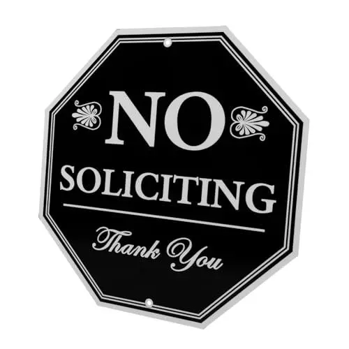 Produktbild: Sosoport Classy No Soliciting Schild 10 Zoll Aluminium Personalisierte Türschilder Haustür