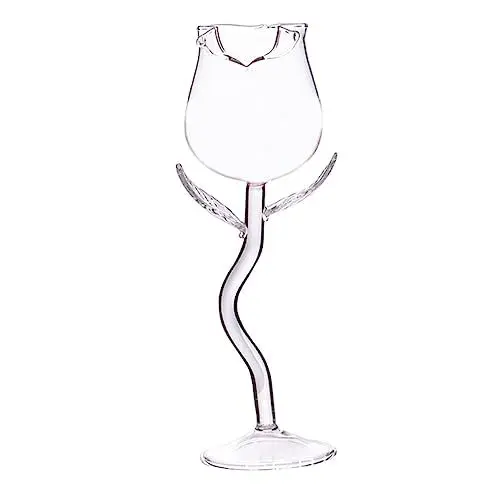 Produktbild: Sosoport Kreative Rosenblüten Weingläser aus Rotweingläser für Partys Hochzeiten und Feste Blumenkelche und Sicher Dekorative Trinkgläser