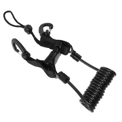 Produktbild: Sosoport Tauchkameraseil Tauchausrüstung Tauchmaskenband Tauchlampen Tauchen Tauchwerkzeuge Riemen für Tauchflaschen Tauchzubehör Spulen-Lanyard zum Tauchen Tauchclip Rostfreier Stahl Black