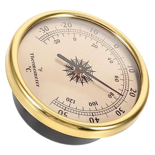 Produktbild: Sosoport Temperaturtester schlafzimmer bedroom alumatte Raumtemperaturmesser Wetter Hygrometer wandmontierte Temperaturmessgeräte genaues Fieberthermometer runden Werkzeug Metall Prüfer Abs