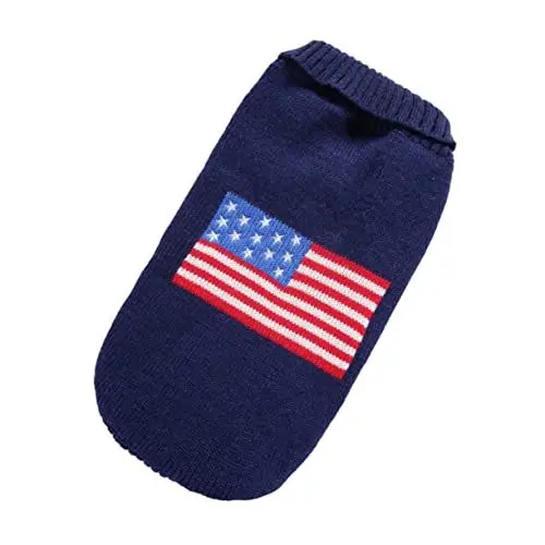 Produktbild: Sosoport Weihnachtspullover Für Hunde Mit Amerikanischer Flagge – Langlebige Stilvolle Haustierkleidung Für Weihnachten Und Spaß Im Freien