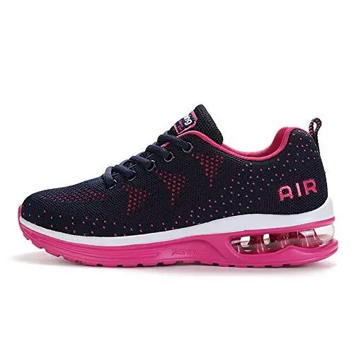 Produktbild: sotirsvs Herren Damen Sportschuhe Laufschuhe Straßenlaufschuhe Sneaker mit Luftpolster Turnschuhe Atmungsaktiv Leichte Schuhe Blue Pink 39 EU