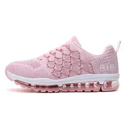 Produktbild: sotirsvs Herren Damen Sportschuhe Laufschuhe Straßenlaufschuhe Sneaker mit Luftpolster Turnschuhe Atmungsaktiv Leichte Schuhe Pink 42 EU