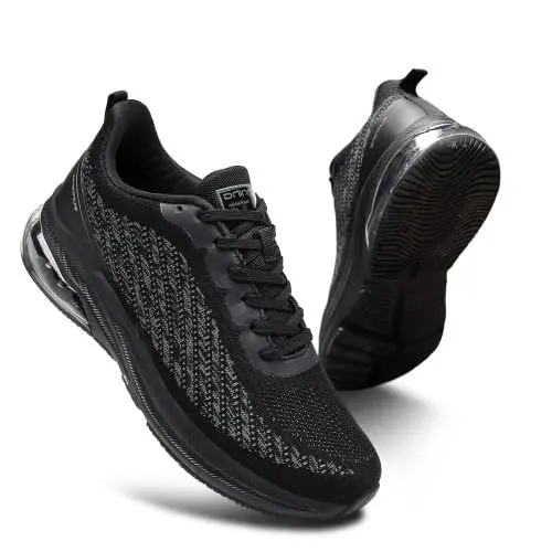 Produktbild: sotirsvs Sportschuhe Herren Laufschuhe Damen Leichtgewicht Luftpolster Turnschuhe Straßenlaufschuhe Sneaker Joggingschuhe Atmungsaktiv Gym Fitness Outdoor Schuhe Black 40 EU