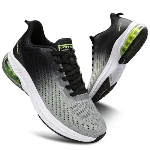 Produktbild: sotirsvs Sportschuhe Herren Laufschuhe Damen Leichtgewicht Luftpolster Turnschuhe Straßenlaufschuhe Sneaker Joggingschuhe Atmungsaktiv Gym Fitness Outdoor Schuhe GreenWhite 38 EU