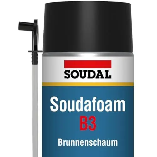 Produktbild: Soudal Soudafoam B3, 750ml einkomponentiger Polyurethanschaum, Brunnenschaum mit Adapter