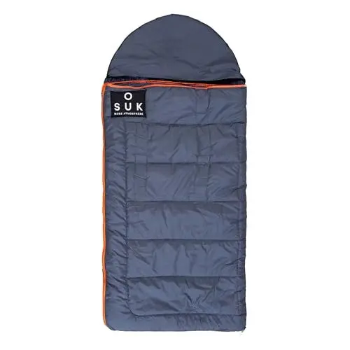 Produktbild: SOUK ONE Premium Kinderschlafsack Outdoor Camping Deckenschlafsack 3-4 Jahreszeiten für Kinder und Jugendliche (Grau Blau, 55cm x 90cm)
