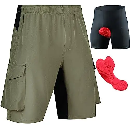 Produktbild: Souke Sports MTB Hose Herren Kurz 4D Gepolstert Radlerhose Herren Kurz mit Liner Passform