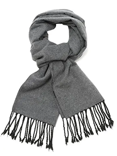 Produktbild: sy soul young Herren Herbst Baumwolle kariert Schal- Winter Jungen Warm Lange Scarf mit Luxuriöse eschenkbox(Quaste,Hether grau)