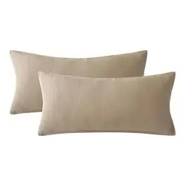 Produktbild: SOULFUL Doppelte Musselin Kissenbezug 40x80 Baumwolle, Kissenbezüge 2 Teilig mit Reißverschluss, ÖkoTex Zertifiziert, Beige