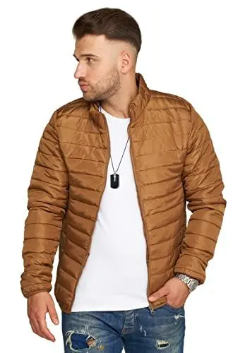 Produktbild: Soulstar Herren Übergangsjacke Puffer-Jacke Winter-Jacke Blouson leichte Steppjacke S2_HESTER-Tabacco-XXL