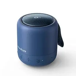 Produktbild: soundcore Anker Mini 3, Bluetooth-Lautsprecher mit BassUp und PartyCast Technologie, USB-C, Wasserschutz IPX7, Individueller EQ (in Blau)