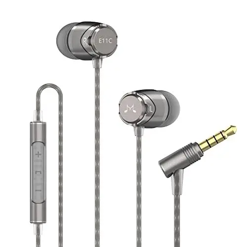 Produktbild: SoundMAGIC E11C Kabelgebundene Kopfhörer mit Mikrofon, HiFi-Stereo-Ohrhörer, geräuschisolierende In-Ear-Kopfhörer, leistungsstarker Bass, ohne Kabelsalat, Rotguss