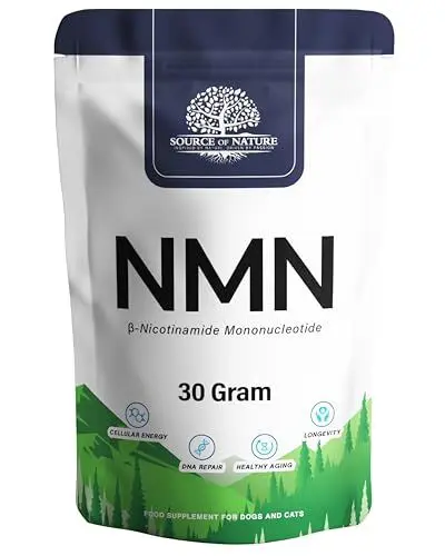 Produktbild: Source of Nature® | NMN | Nicotinamid Mononucleotid >99,9% | 30g | Für Hunde und Katzen | Pure Uthever® NMN | Premium Qualität | NAD Booster