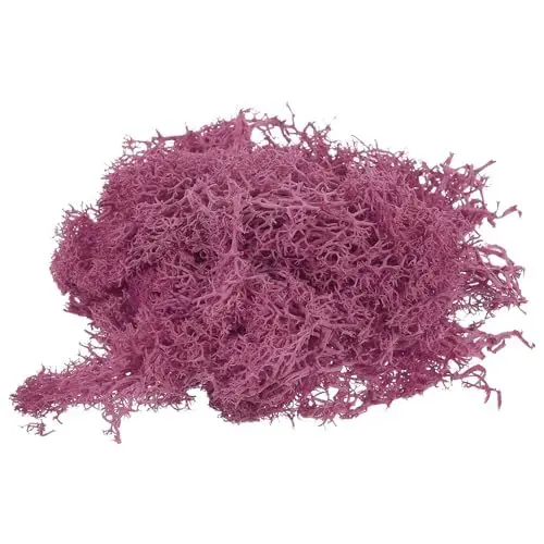 Produktbild: sourcing map 0,35 Unzen Moos Falsches Kunstmoos Künstliches Moos Natürliches Konserviertes Moos für Bastelkunst, Florales DIY-Projekt, Wand, Hochzeit, Garten, Terrassen-Dekoration (Rosenrot)