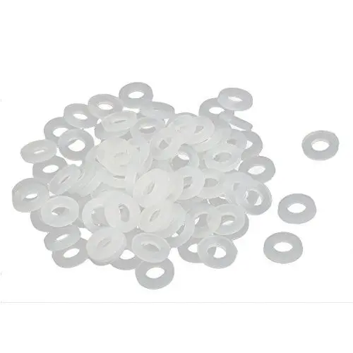 Produktbild: sourcing map 100Stk. M3 x 6mm x 1mm Nylon Flache isolierende Unterlegscheiben Dichtung Weiß