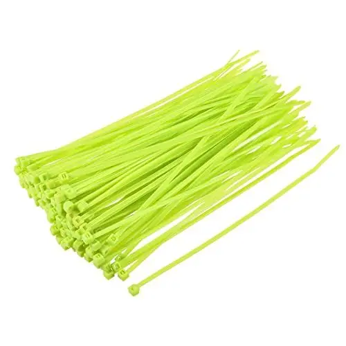 Produktbild: sourcing map 100 Stück Markierung Kabelbinder Fluoreszenz Grün 150mmx2.5mm Selbstsichernde Kabelbinder Set Beständige Kabelbinder Wiederverschließbar Kabel Organizer für Kabelmanagement