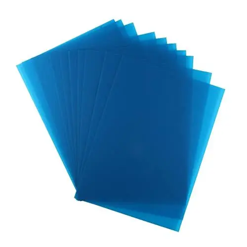 Produktbild: sourcing map 10Paket Schrumpffolie Plastik Gesandet für Kunst Leuchtend 20cmx14.5cmx0.3mm Blau