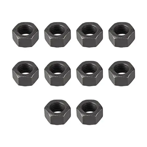 Produktbild: sourcing map 10Stk.Sechskantmuttern M12x1,75mm metrisches Grobgewinde Sechskantmutter Kohlenstoffstahl Schwarz