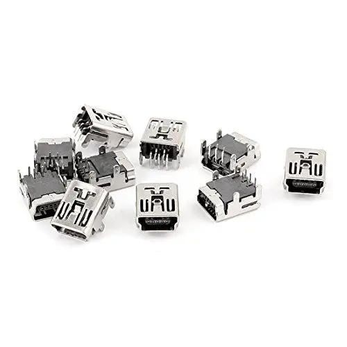 Produktbild: sourcing map 10Stk. 5-Pin Typ B SMT Surface Mounted Devices Mini USB Buchse Steckdose Stecker Anschluss