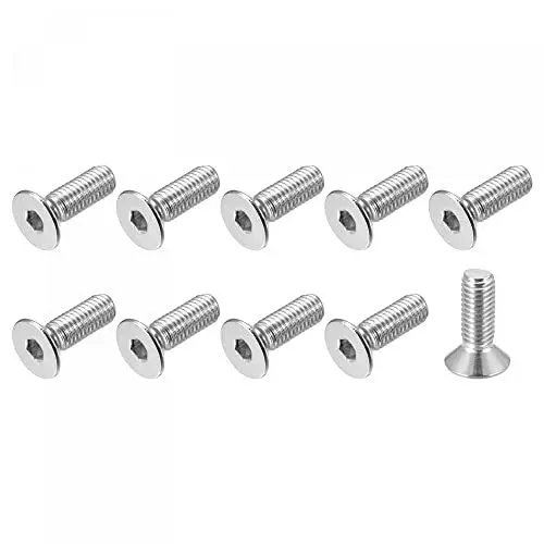 Produktbild: sourcing map 10Stk Flachkopf Senkkopf 304 Edelstahl Innensechskant für Maschinen DIY M8x25mm