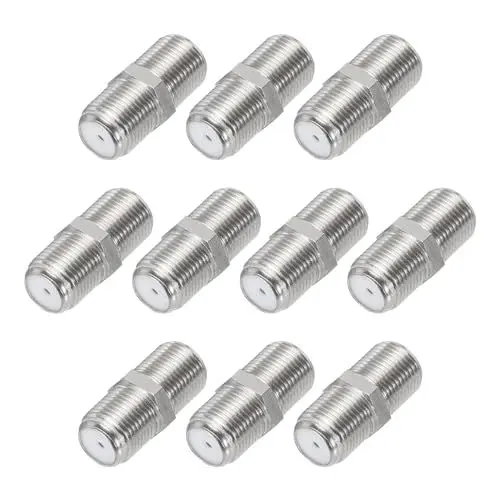 Produktbild: sourcing map 10Stk Koaxial Steckverbinder RG6 Koax Verlängerer F Buchse zu F Buchse Vergoldet Adapter 75 Ohm Wasserdicht für Koaxialkabel TV