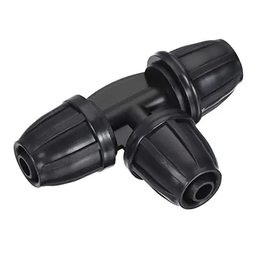 Produktbild: sourcing map 10Stk Tropfbewässerung T-Stück 3-Weg Verschraubung 8mm/11mm Schlauch Schwarz für Garten Tropfschlauch Bewässerungssystem