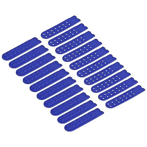 Produktbild: sourcing map 10 Paare Schnappdeckel Riemen Deckel Doppelreihe 14 Löcher Plastik Einstellbar Hut Schnappschloss Ersatz für Kappen Reparaturen (Dunkel Blau)